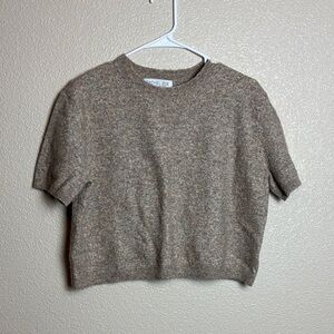 Rachel Zoe Women's Tan Crop Top Sweater